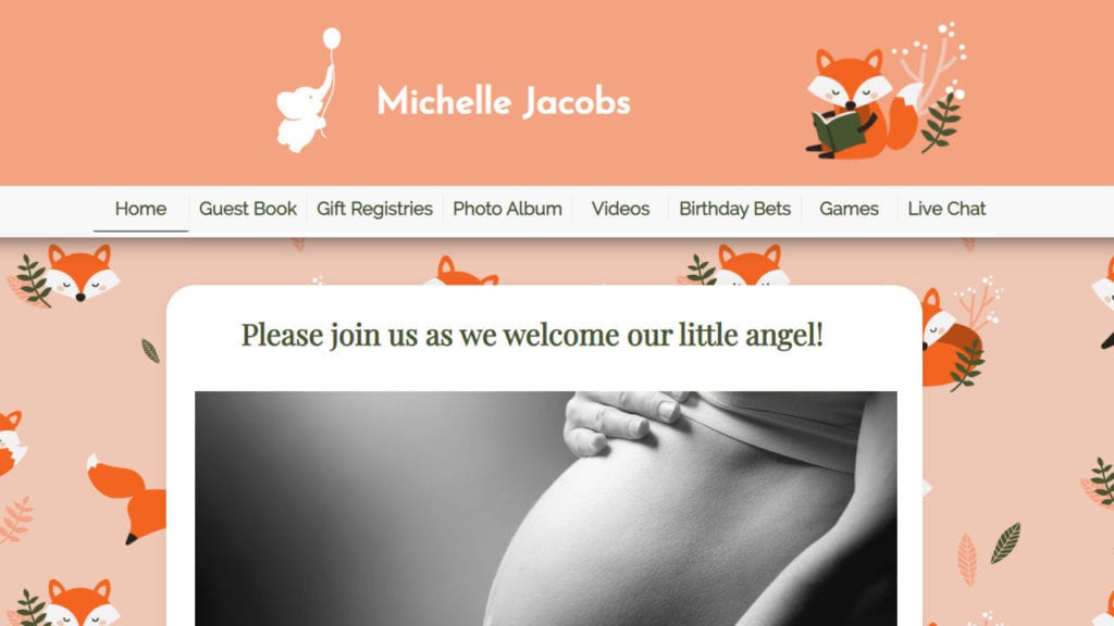 webbabyshower fox theme
