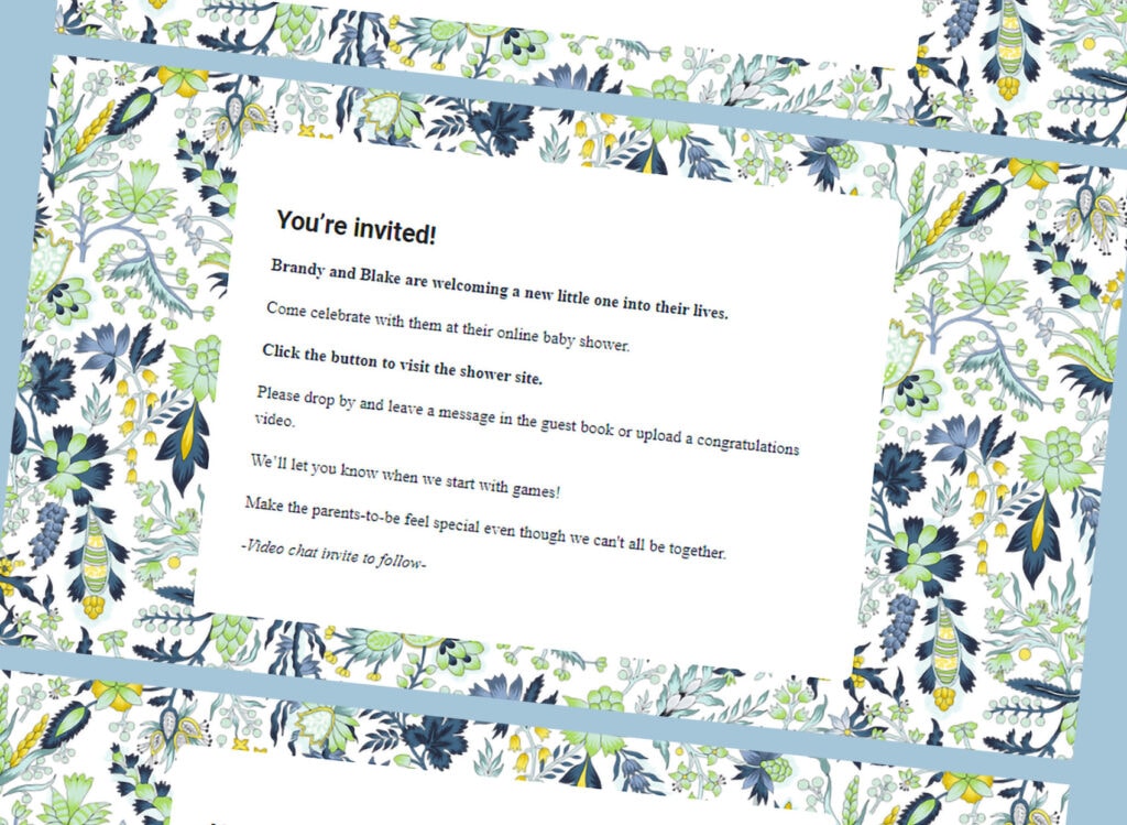 webbabyshower invite floral tea time