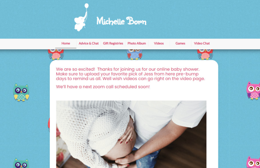 webbabyshower website baby shower template