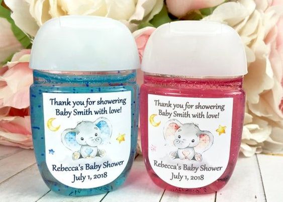 winter baby shower hand sanitizers