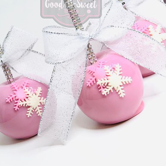 winter baby shower candy apples