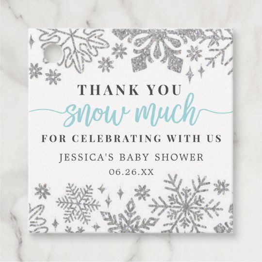 winter baby shower favor tag