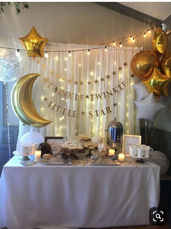 winter baby shower light decor