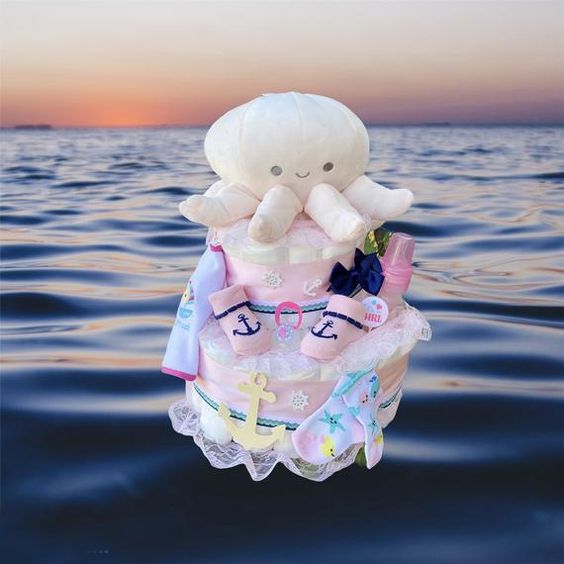 mini diaper cake sea octopus