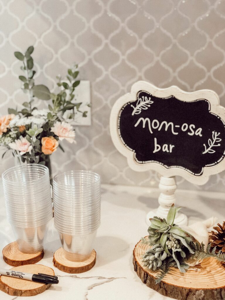 fall baby shower greenery