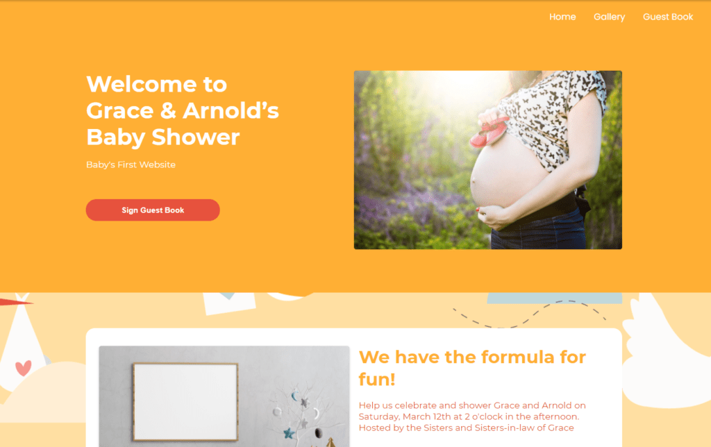 webbabyshower theme stork