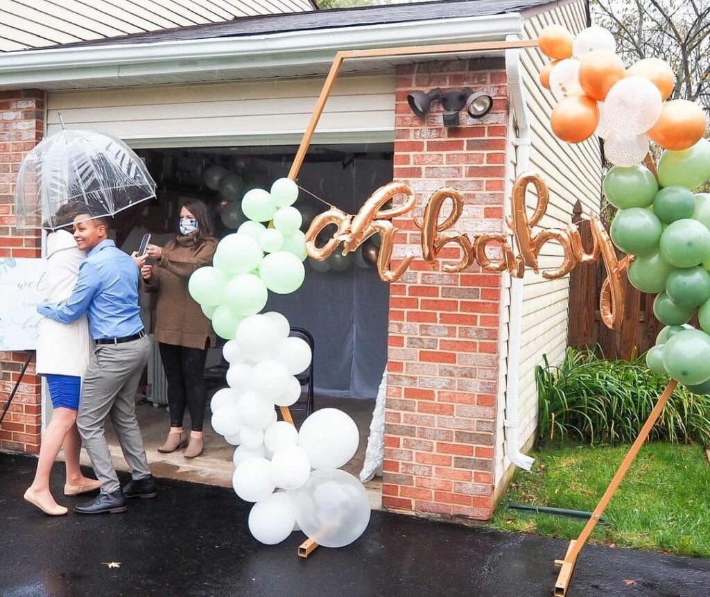 outdoor baby shower rainy day