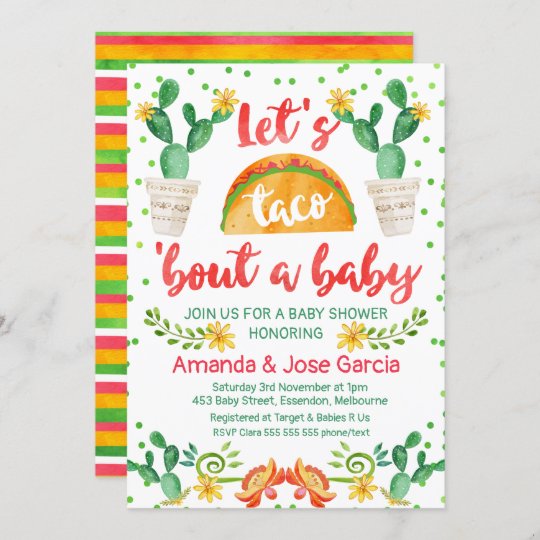 coed baby shower taco invite