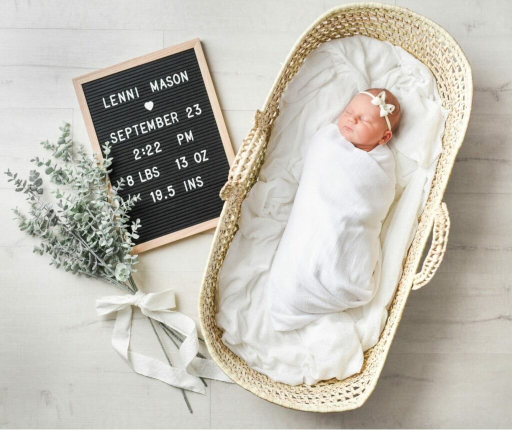 birth announcement letterboard