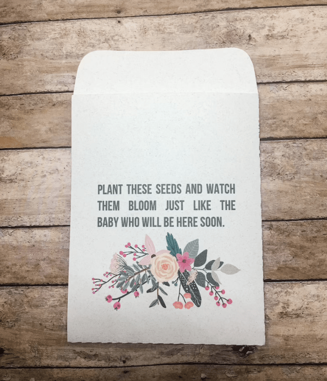 baby shower gifts seed floral theme