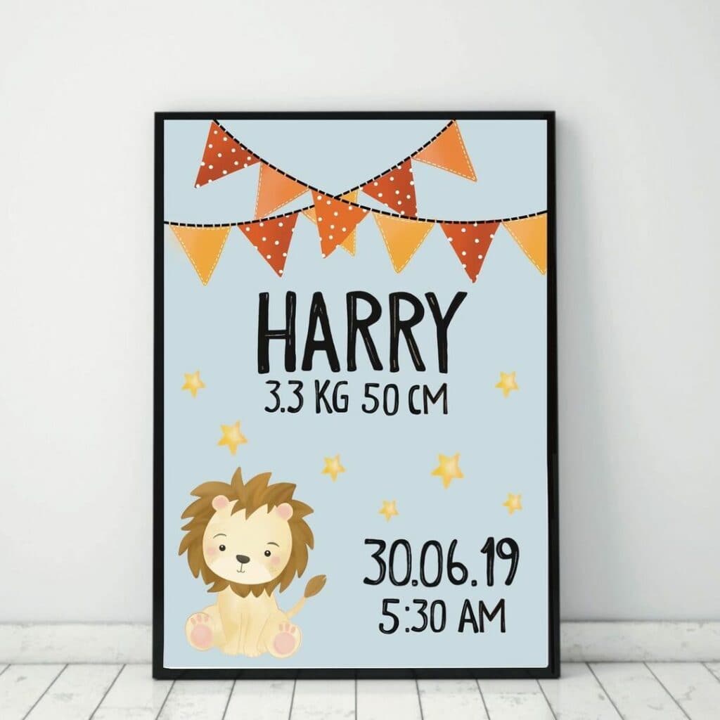 boy announcement idea lion
