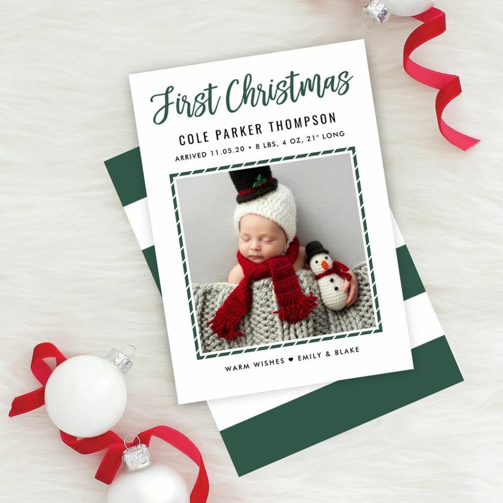 christmas design birth announcement