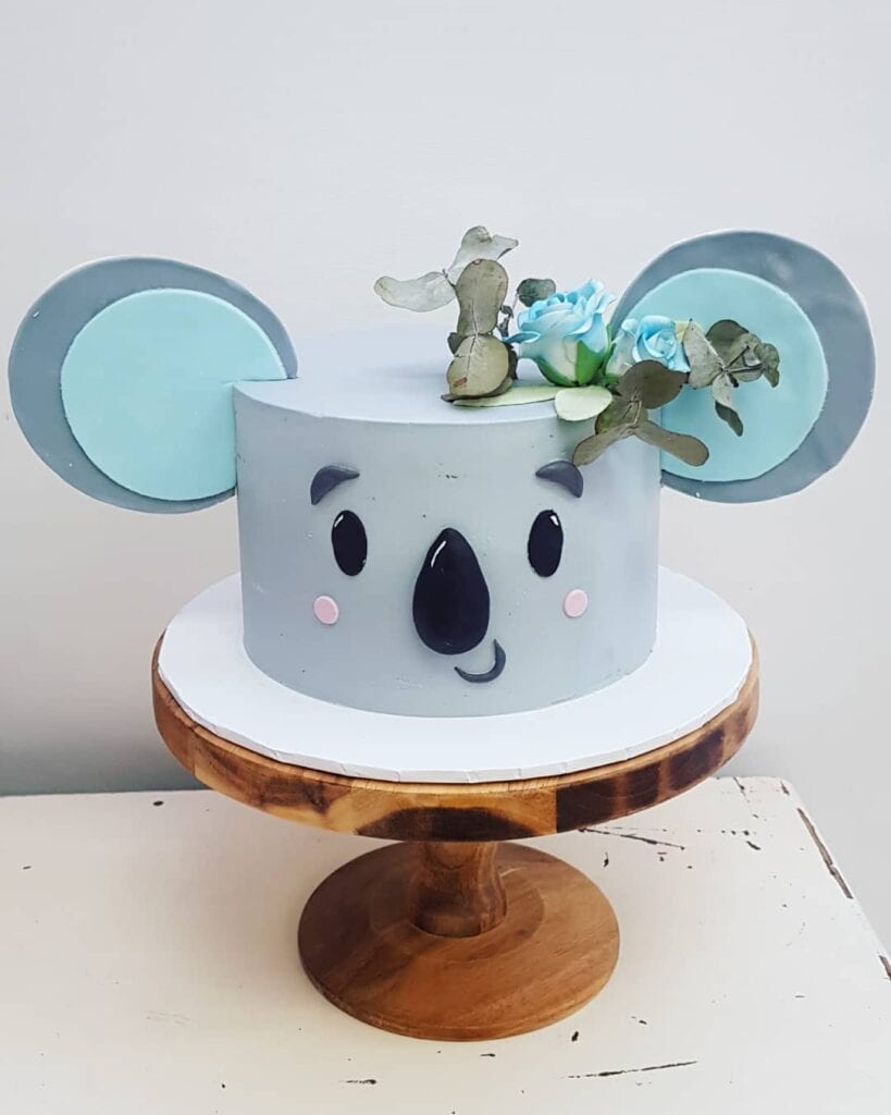 woodland baby shower koala theme cake