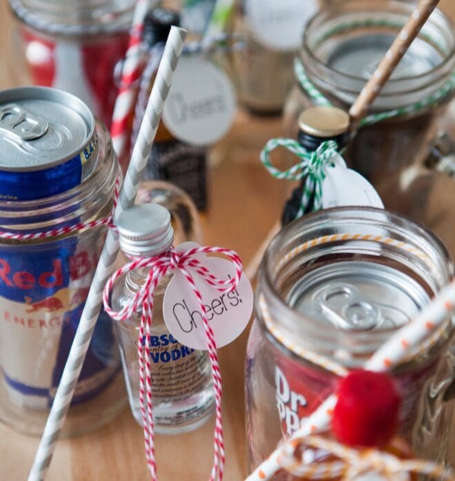 baby shower prizes cocktail kit in mason jar
