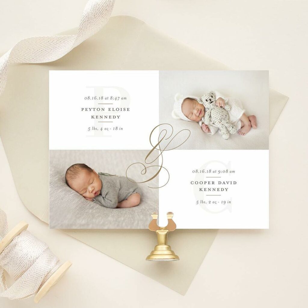 birth announcement for twins