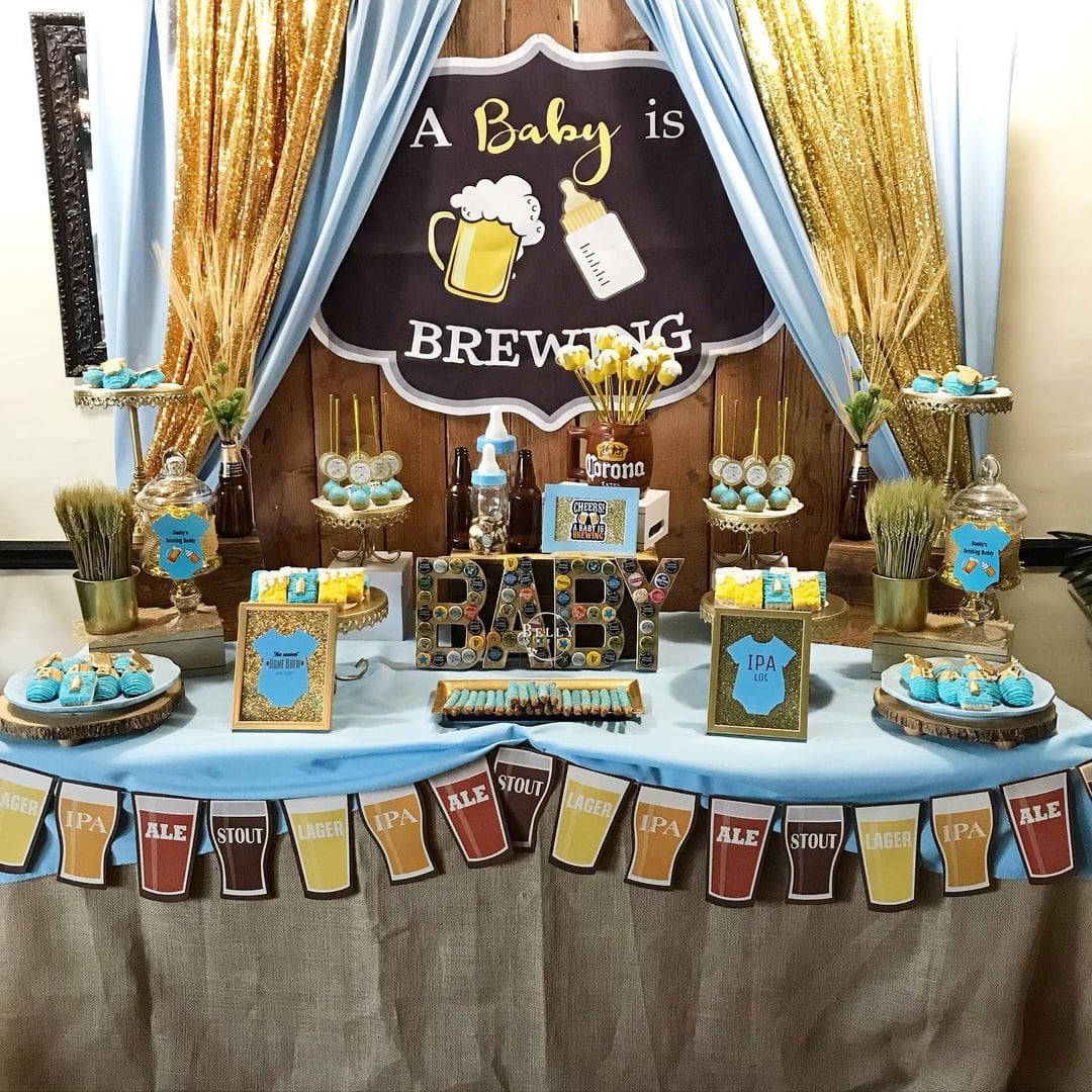 a baby is brewing baby shower theme