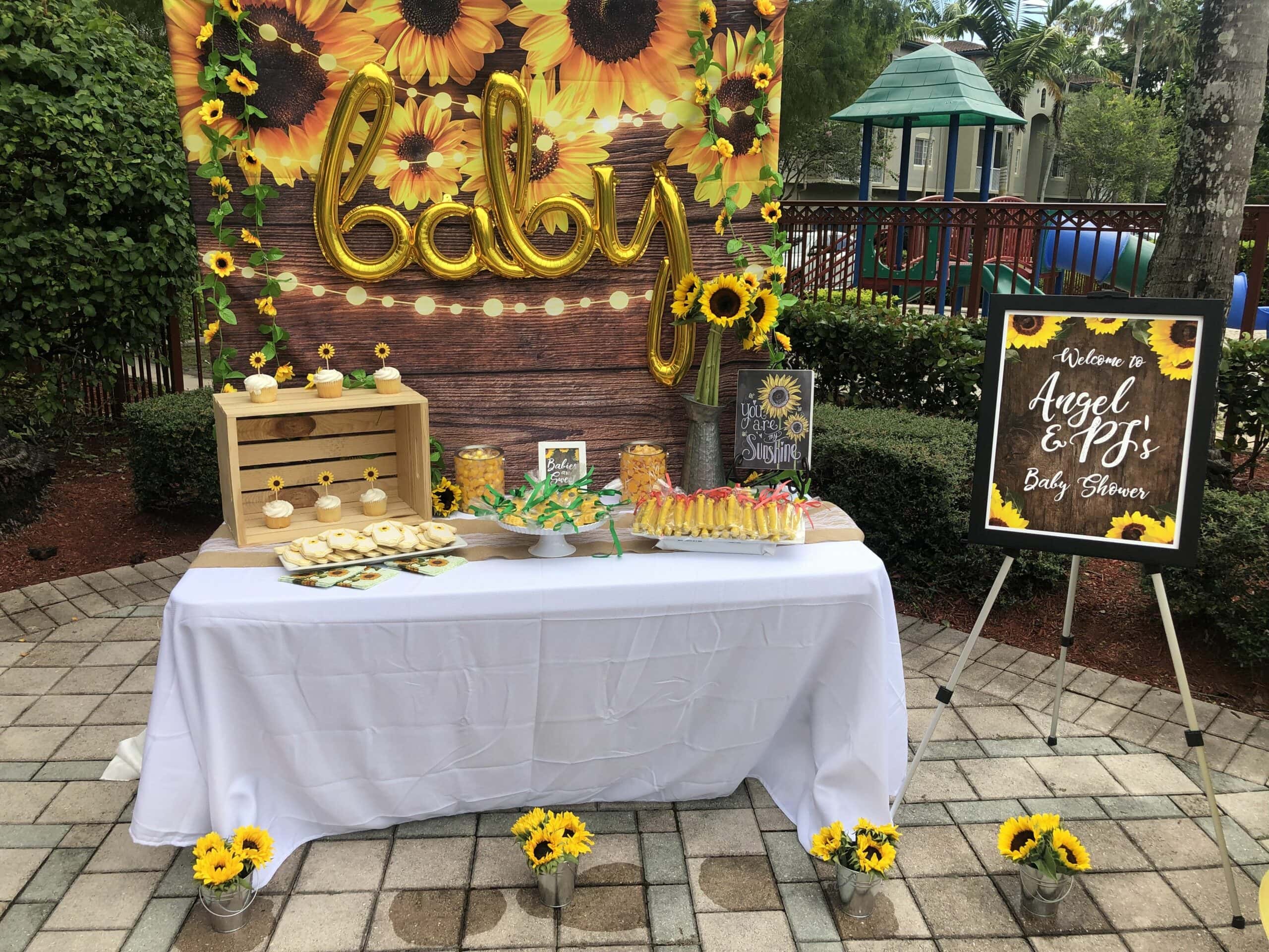 sunflower baby shower theme