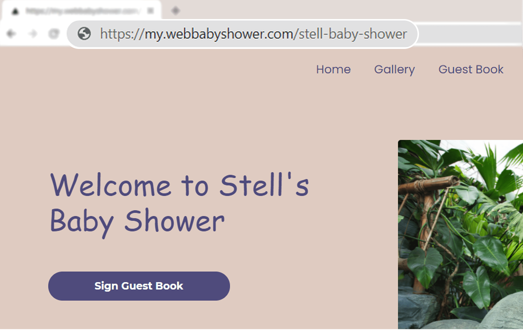 webbabyshower share shower url to guests