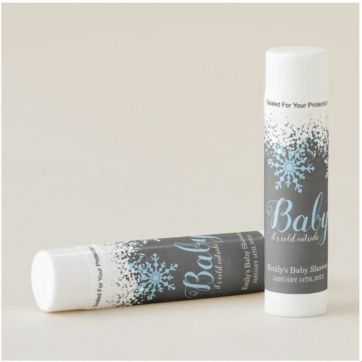 winter baby shower lip balm